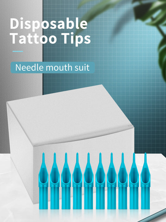 Puntas desechables azules para tatuajes – Paquete mixto de 100 unidades con 10 tamaños