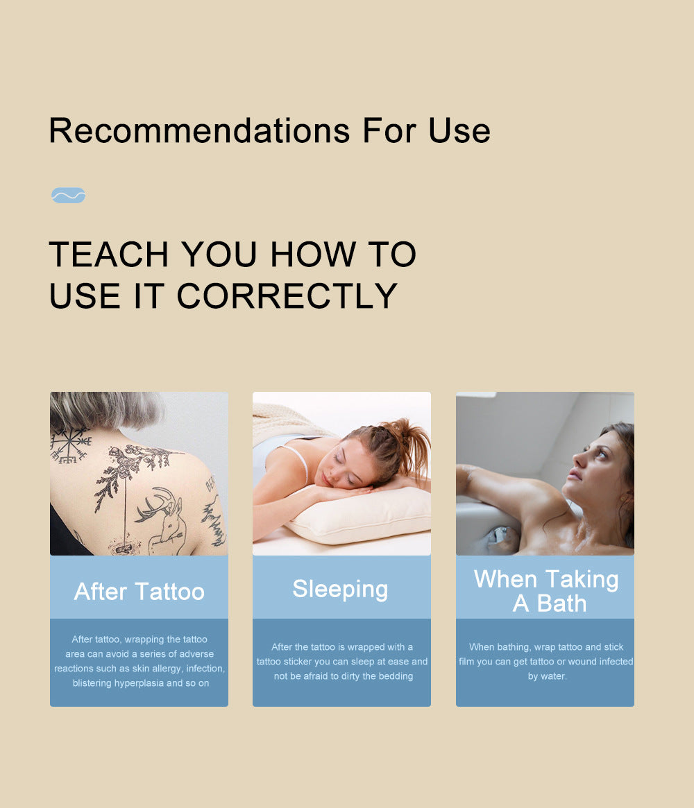 Tattoo Healing Wrap – PU Protective Film Roll, 15cm x 10m, Waterproof & Breathable