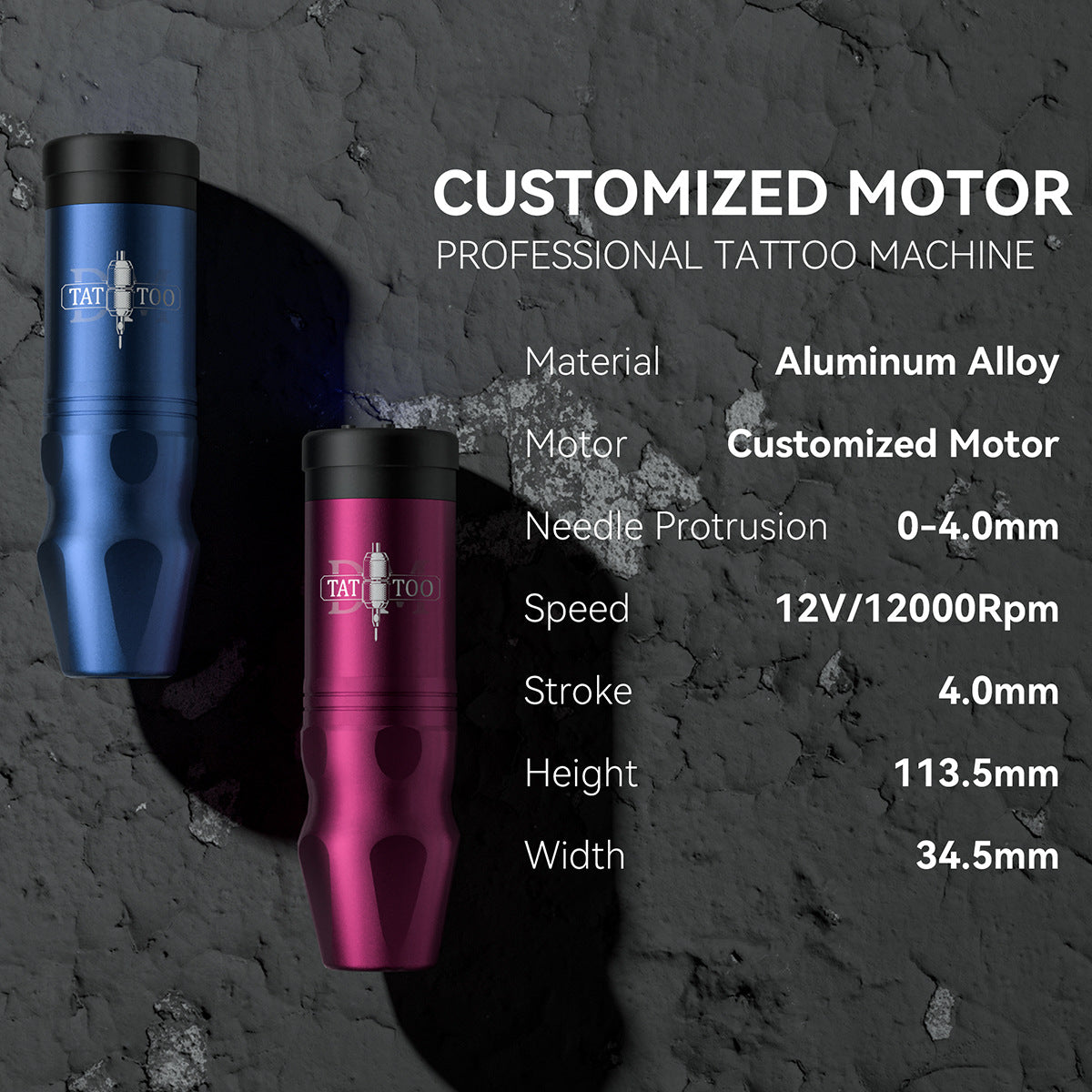 Complete Tattoo Pen Kit with Digital Display – 1500mAh Wireless Battery Tattoo Machine