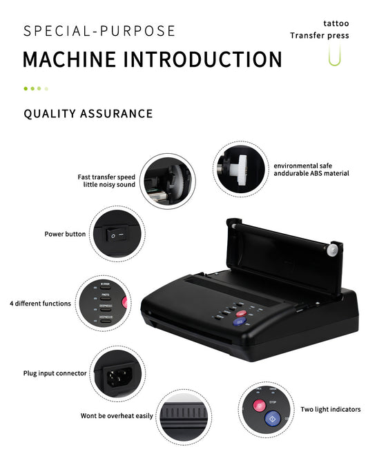 Mini Tattoo Transfer Machine – Thermal Copier with 1-Year Warranty