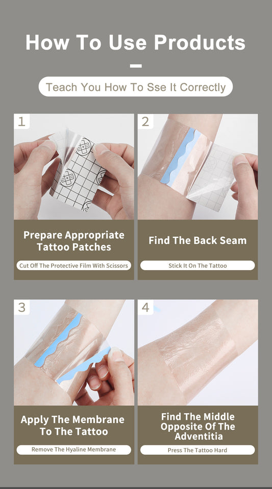 Tattoo Aftercare Film – 5pcs PU Healing Protective Sheets, 15cm x 10cm