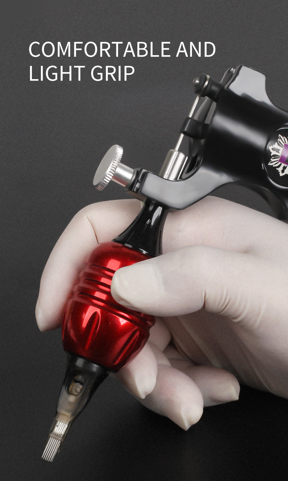 Adjustable 30mm Colored Aluminum Integrated Needle Tattoo Grip – Short Needle Compatible