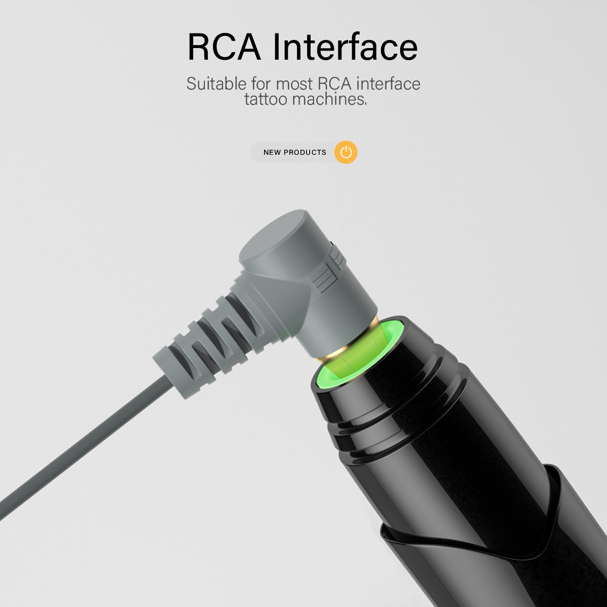 3A Tattoo RCA Curved Fine Liner 2mm Motor Pen with Silicone Connector Cable