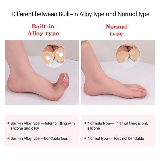 Realistic Female Silicone Foot Model — Flexible or Reinforced