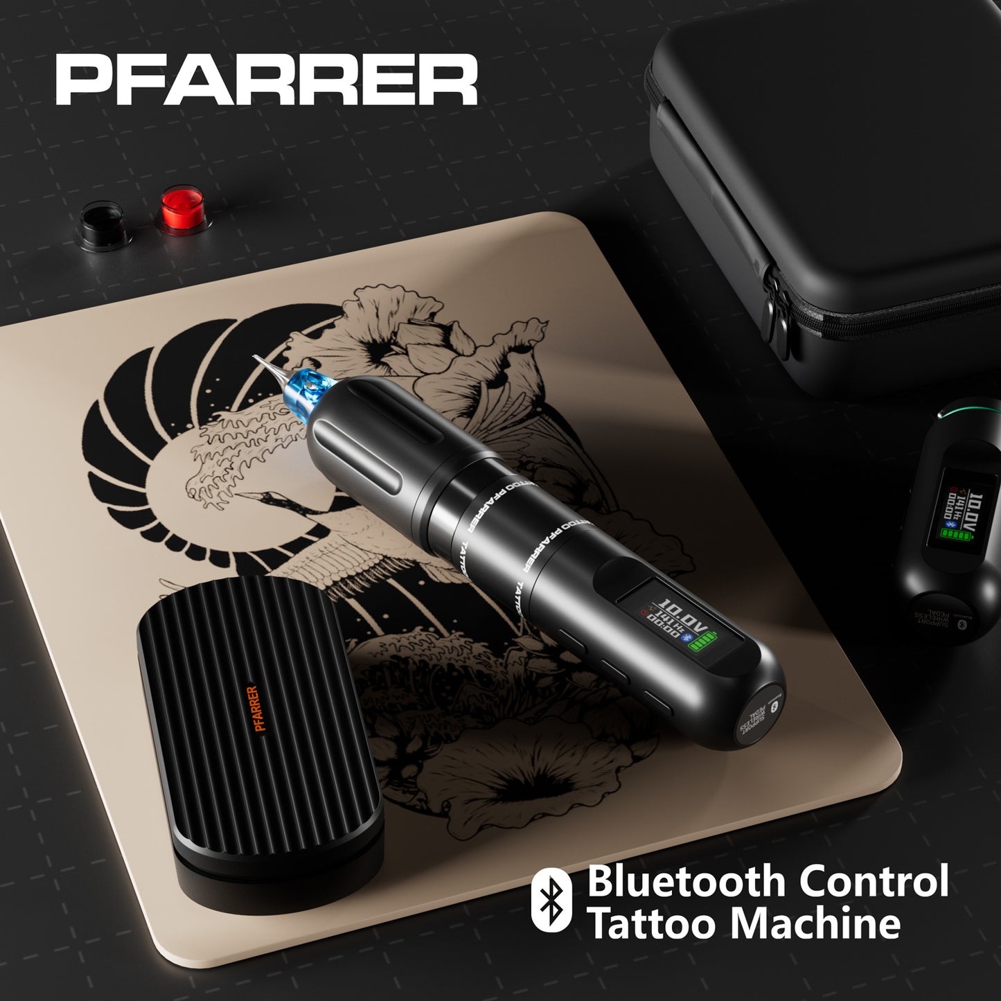 Wireless Tattoo Pen Machine – Dual Battery Rechargeable All-in-One Tattoo Gun with Bluetooth Foot Pedal