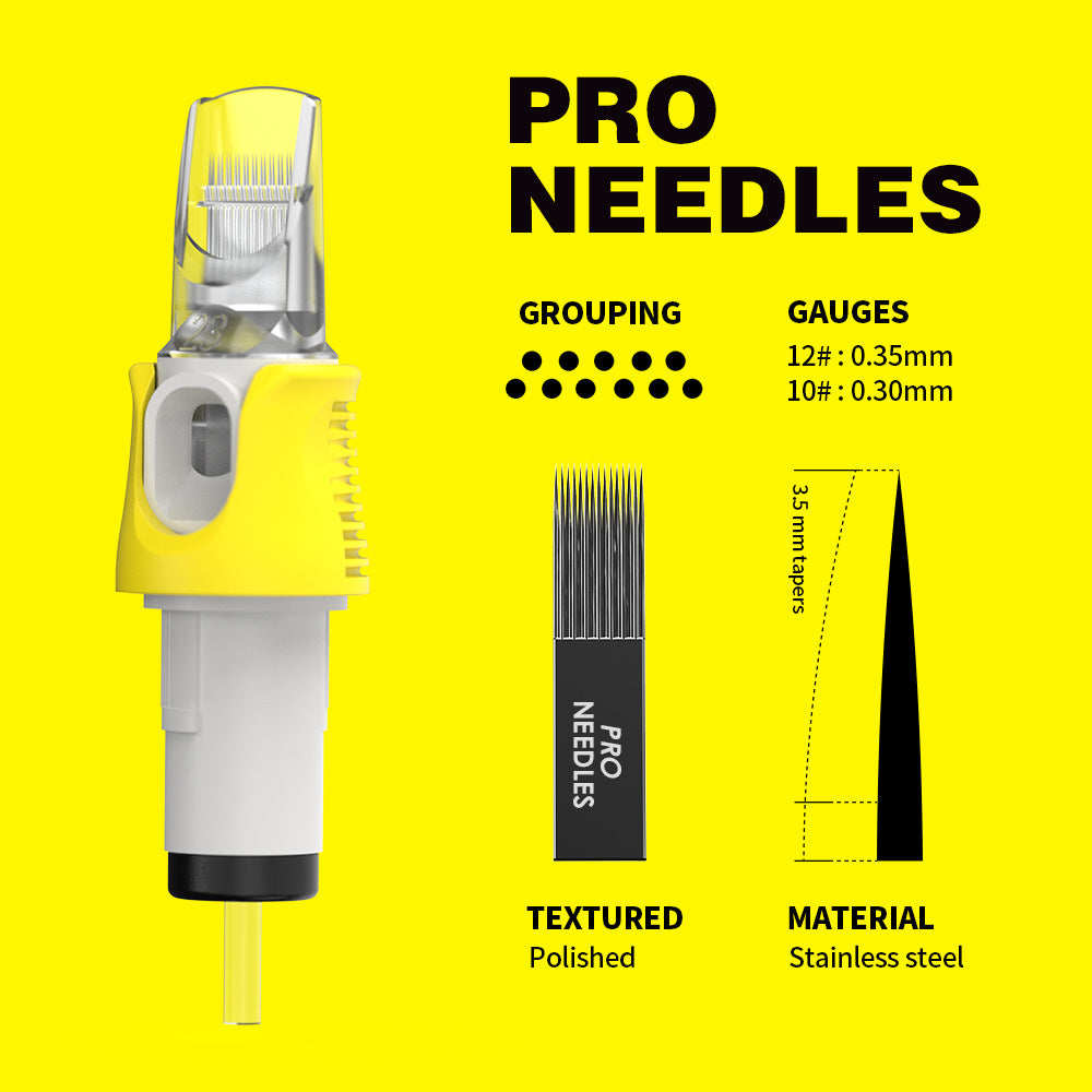 Disposable Silicone Tattoo Cartridge Needles – Scalp, PMU & Hairline Use (16pcs/Box)