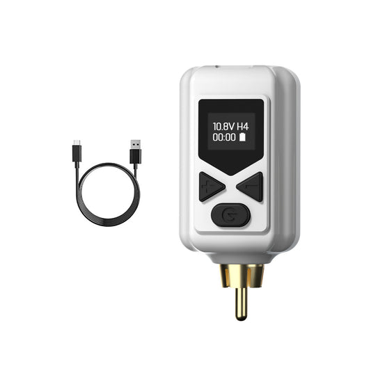 Batería portátil inalámbrica mini para máquinas de tatuar, versión con carga RCA, compatible con máquinas de tatuar motorizadas.