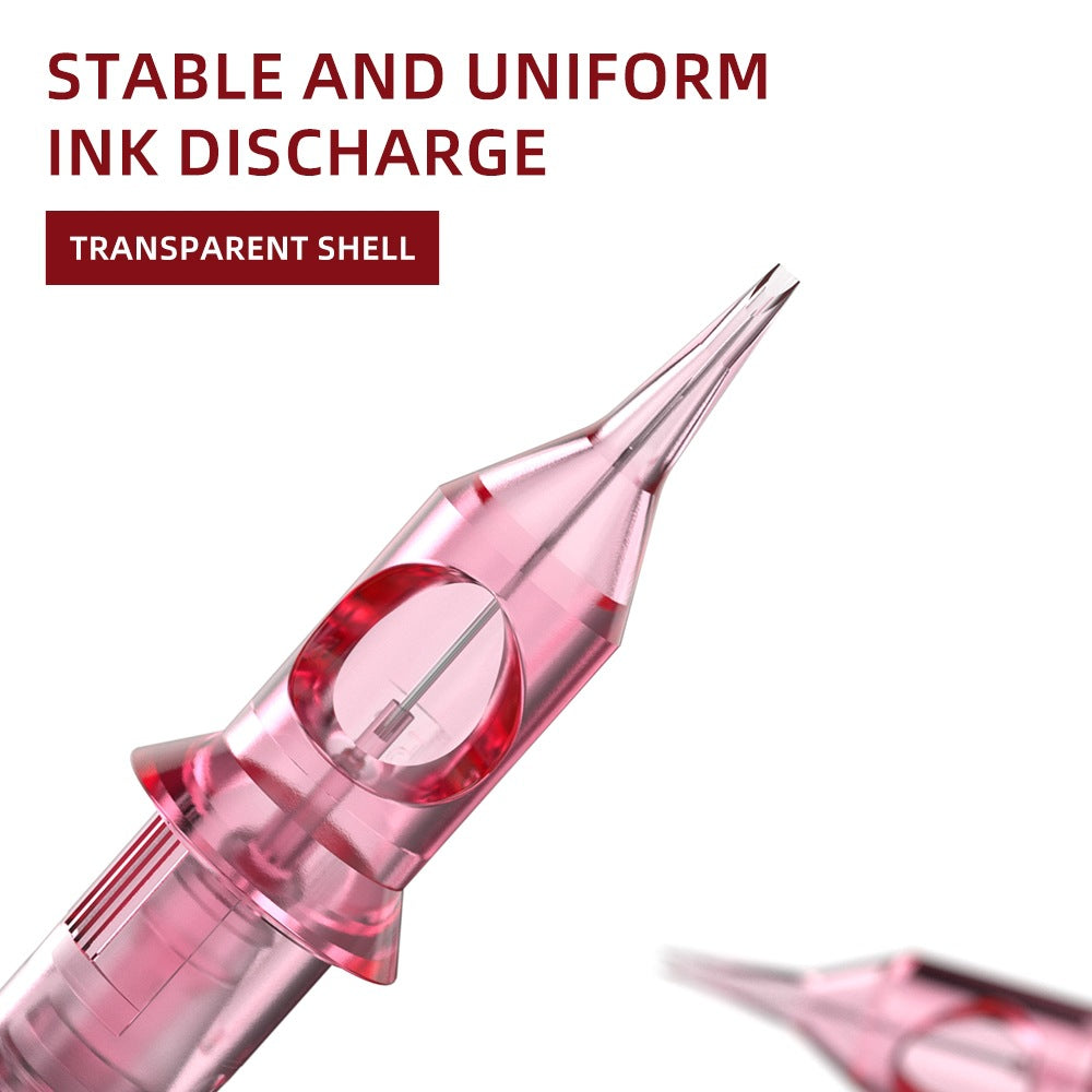 Pink Disposable PMU Cartridge Needles – Eyeliner, Eyebrow, Scalp & Tattoo Use (10pcs/Box)
