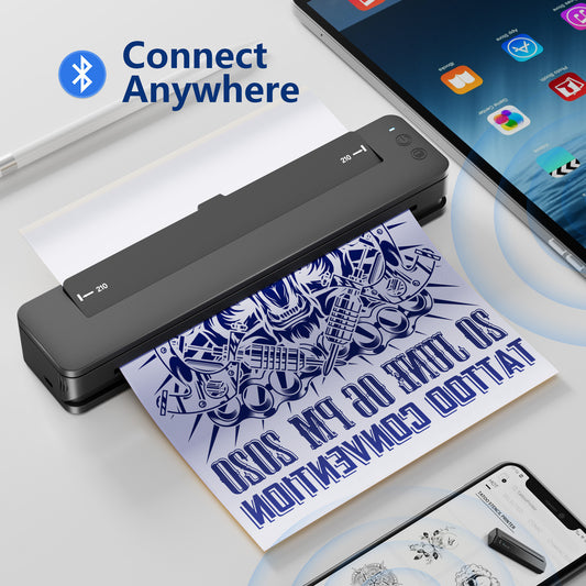 Bluetooth Mini A4 Tattoo Stencil Printer – Thermal Transfer Machine, Clear & Smudge-Resistant