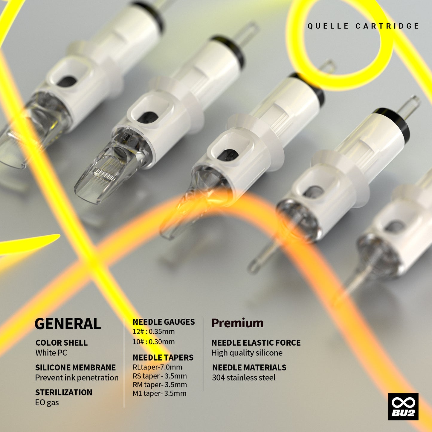 Premium Disposable Tattoo Cartridges – One-Piece Needles(20PCS/BOX)