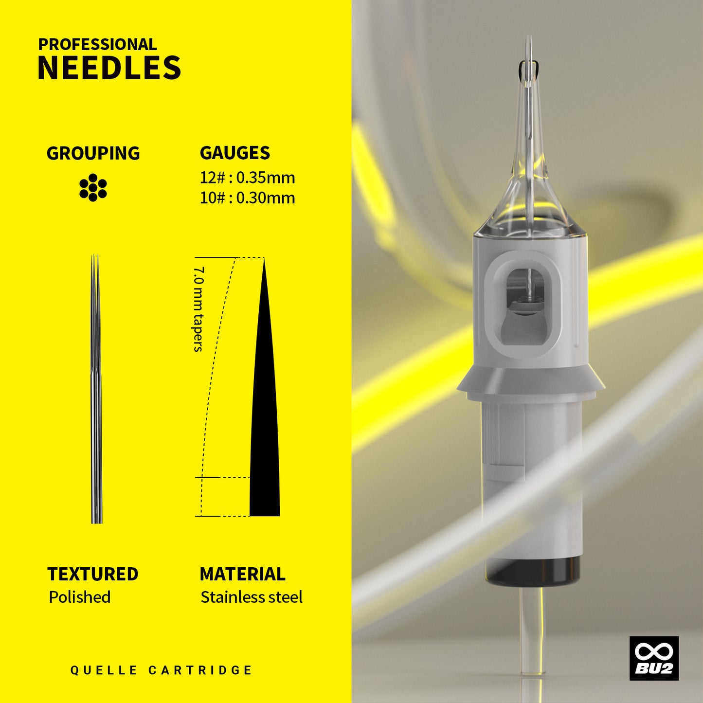 Premium Disposable Tattoo Cartridges – One-Piece Needles(20PCS/BOX)