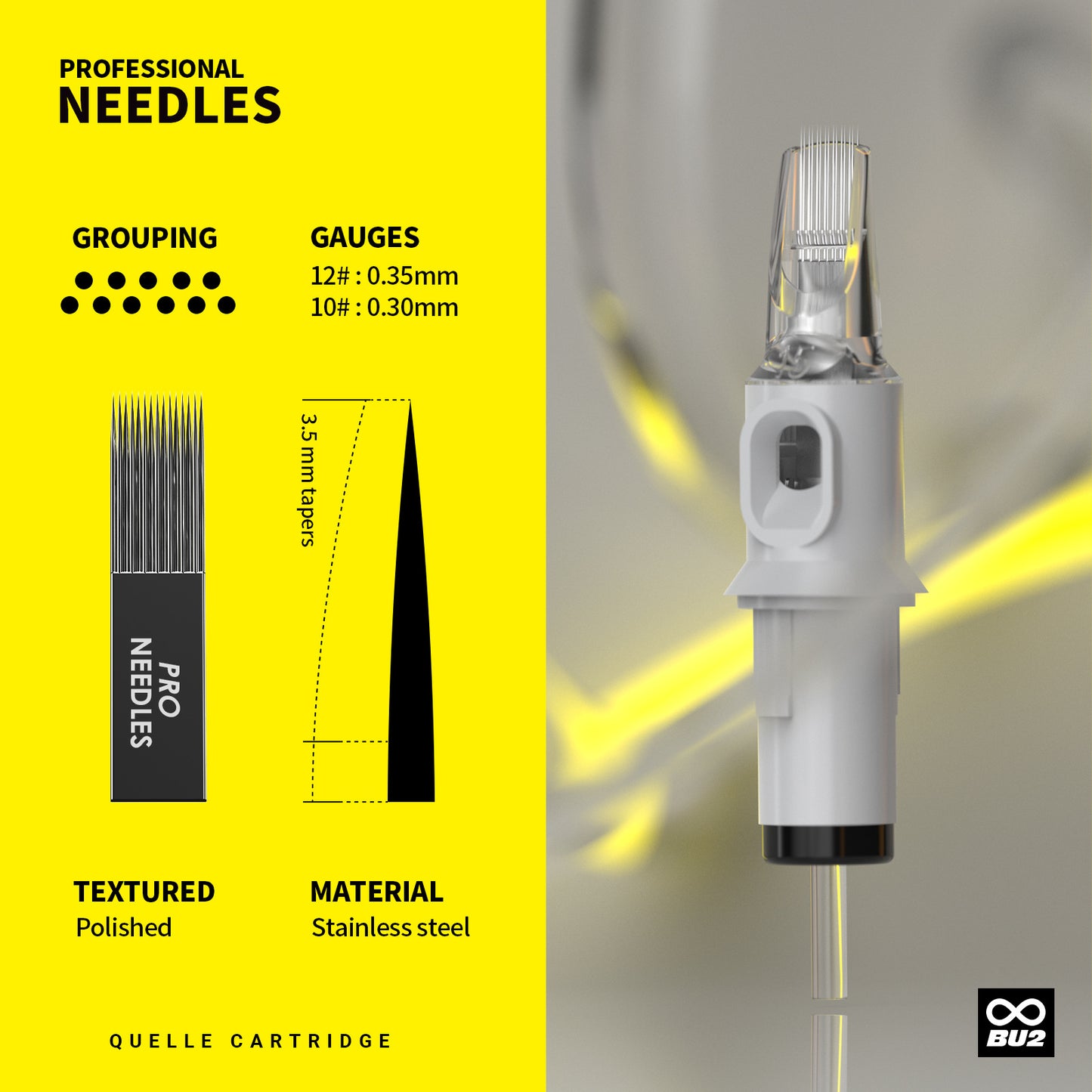 Premium Disposable Tattoo Cartridges – One-Piece Needles(20PCS/BOX)