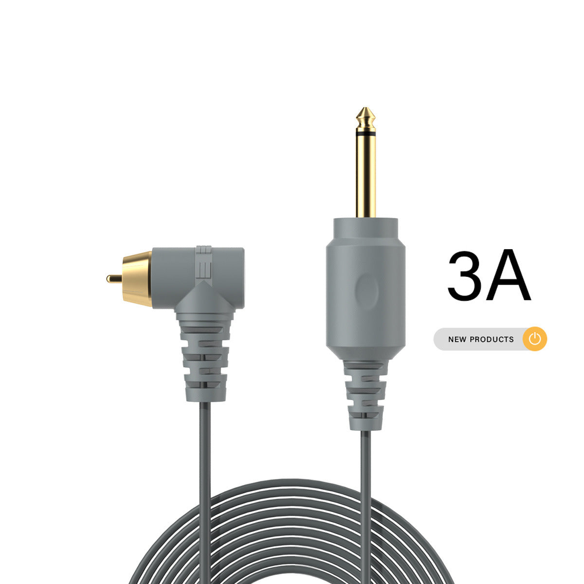 3A Tattoo RCA Curved Fine Liner 2mm Motor Pen with Silicone Connector Cable