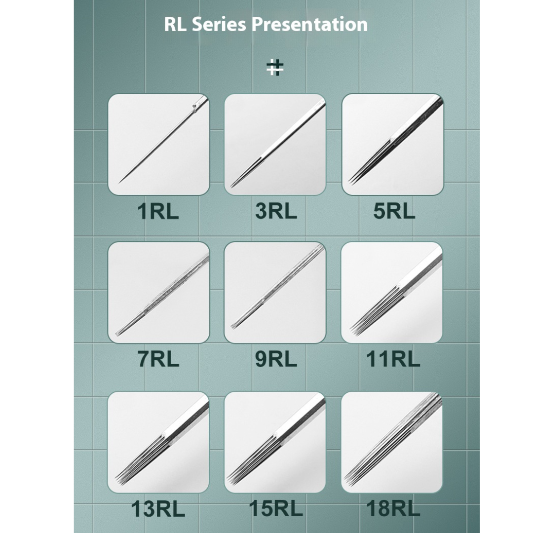 Disposable RL & Shader Tattoo Needles – For Tattoo Machines, Box of 50