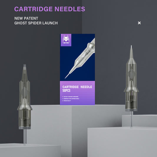 Agujas de cartucho para tatuaje profesionales GHOST SPIDER – Punta corta, compatibles con PMU y Cheyenne (50 unidades/caja)