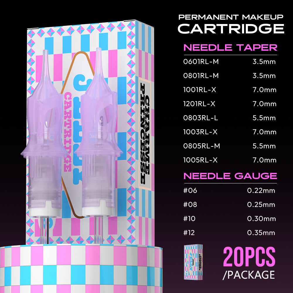 Disposable PMU Cartridge Needles – For Lip Blush, Eyebrow, SMP & Scalp Micropigmentation(20pcs/Box)