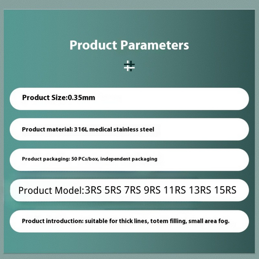 RS Round Shader Tattoo Needles – Disposable, Box of 50