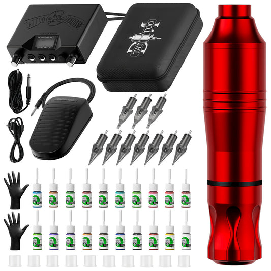 Kit de máquina de tatuar rotativa tipo pluma: juego completo de motor para tatuar, todo en uno, para profesionales.