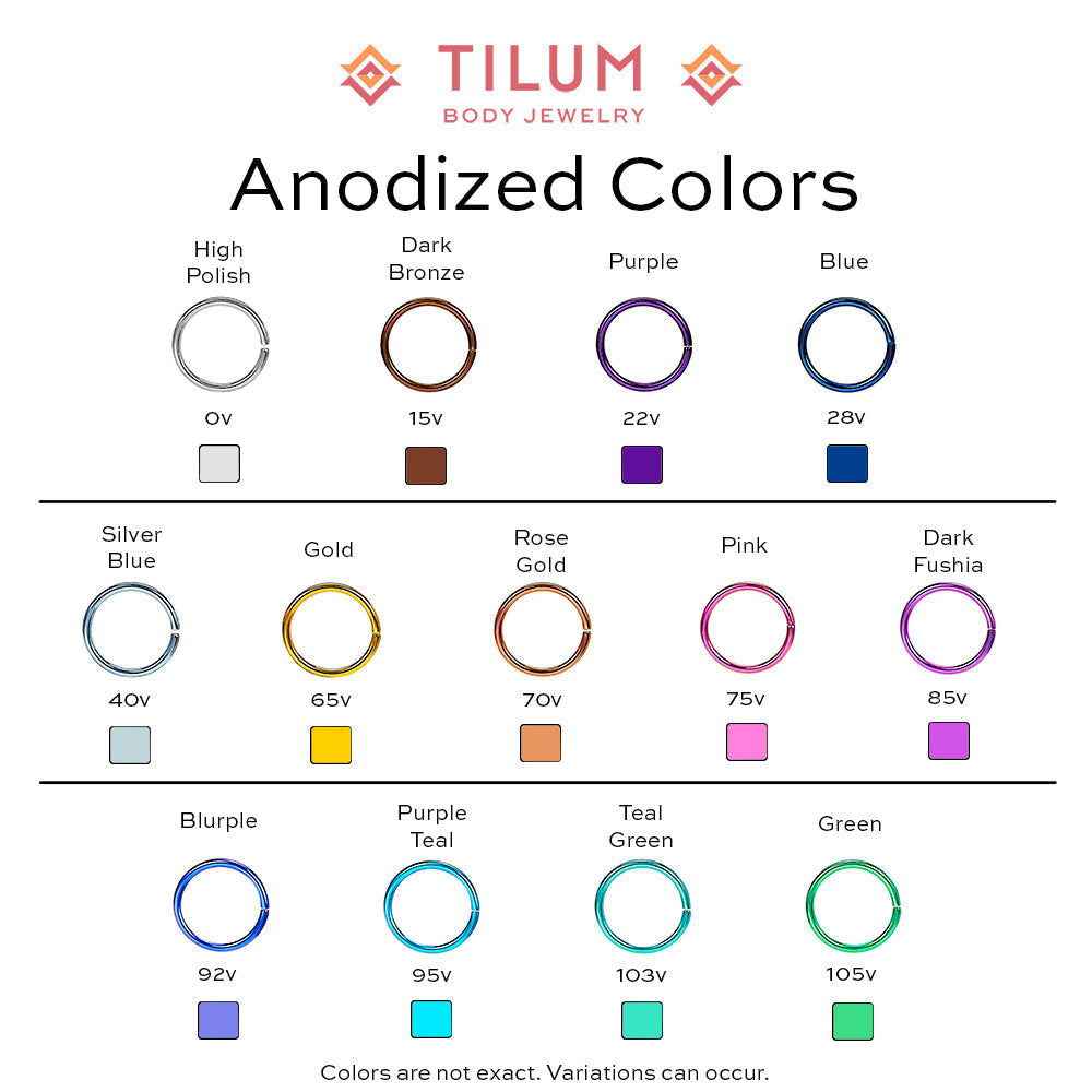 Tilum 14-12g Internal Titanium Step-Stacked Opal Top — Price Per 1