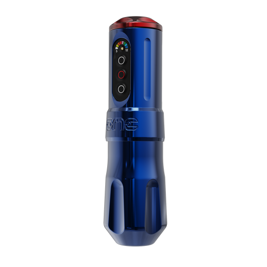 FK Irons One Tattoo Machine with Drop in Battery — Royal Blue — 4mm Stroke