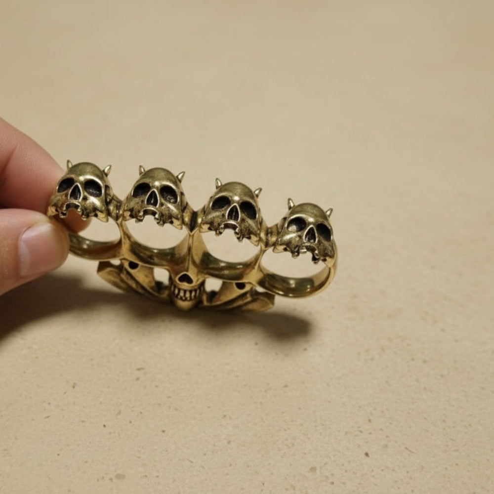 Outdoor EDC Skull Four-Finger Ring | Bold & Durable Design