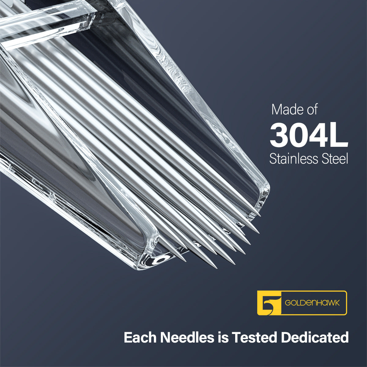 GOLDENHAWK Disposable Tattoo Cartridge Needles for Pen – Round & Flat, Box of 20