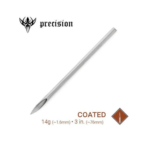 14g Sterilized 3" Coated Piercing Needles - Box of 100