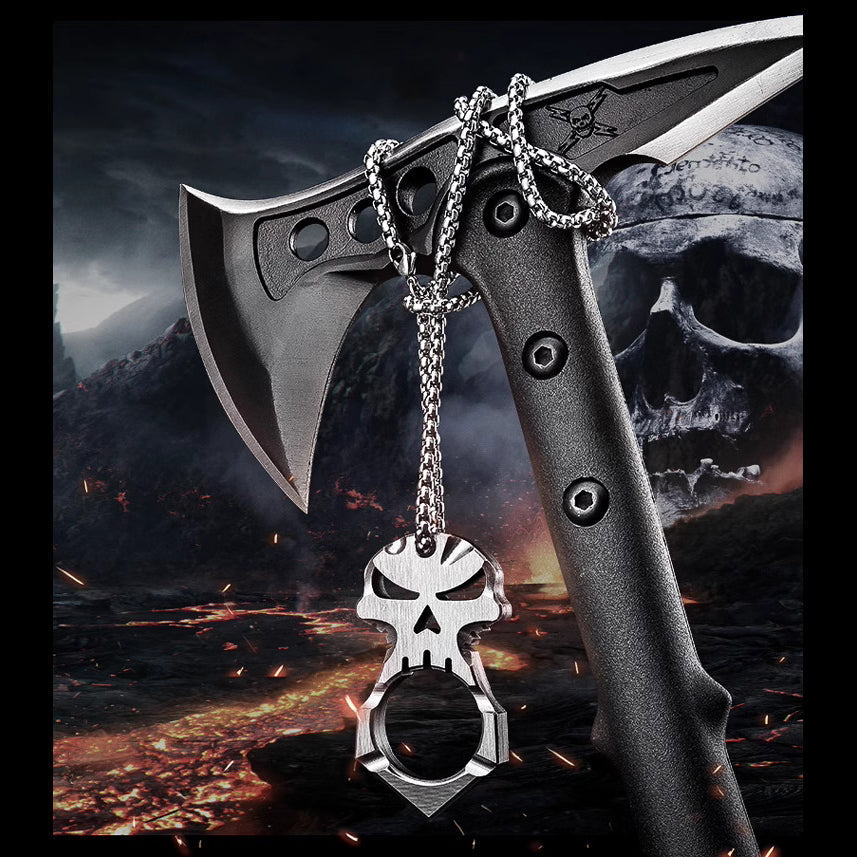 2025 New TC4 Titanium Skull Head Single Finger Knuckle Duster