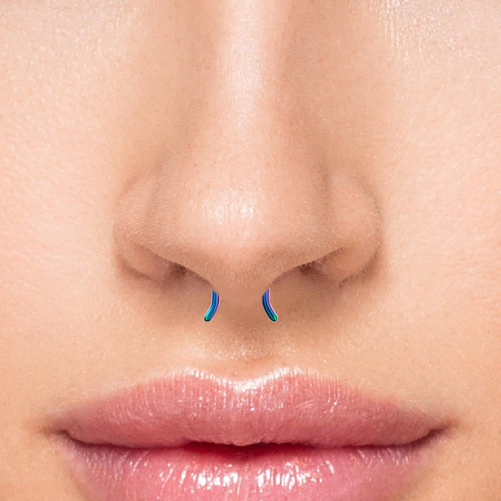 16g Rainbow Titanium Septum Retainer - Price Per 1