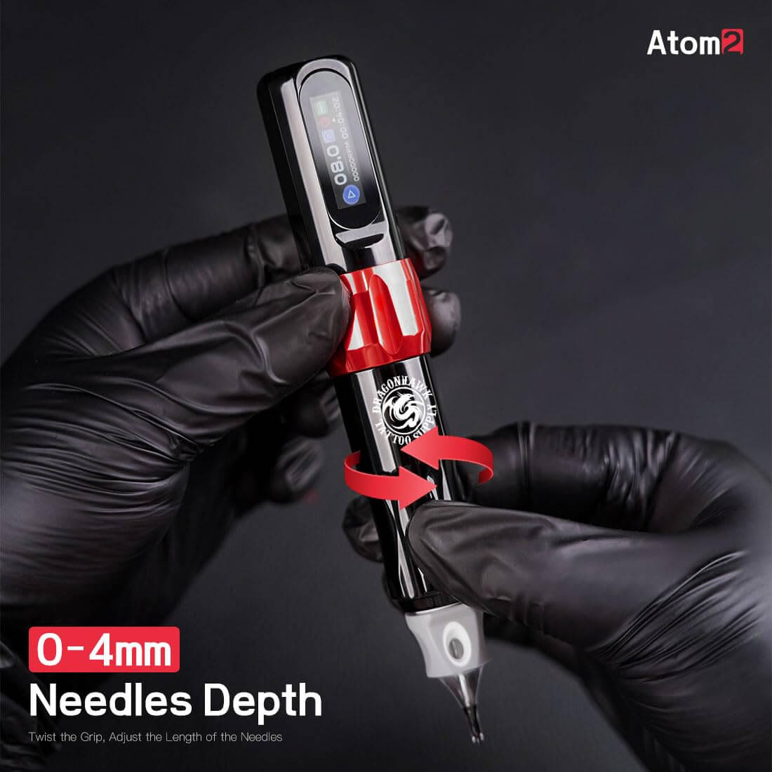 Dragonhawk Wireless Tattoo Pen Machine 2.8 MM Stroke | Atom 2 Dragon Hawk