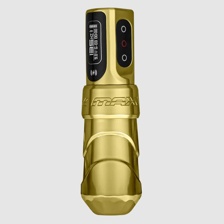 FK Irons Flux Max Tattoo Machine With 2 Powerbolt 2.0 — 4.0mm Hope Versus Cancer Gold
