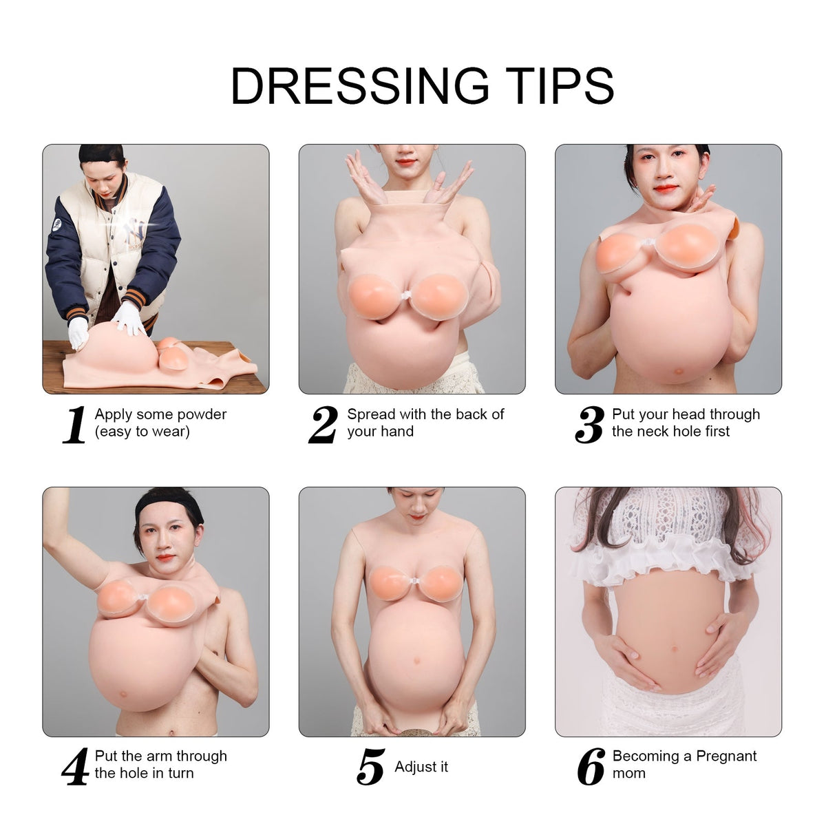 Realistic Silicone Pregnancy Belly & Breast Form — 4–9 Months