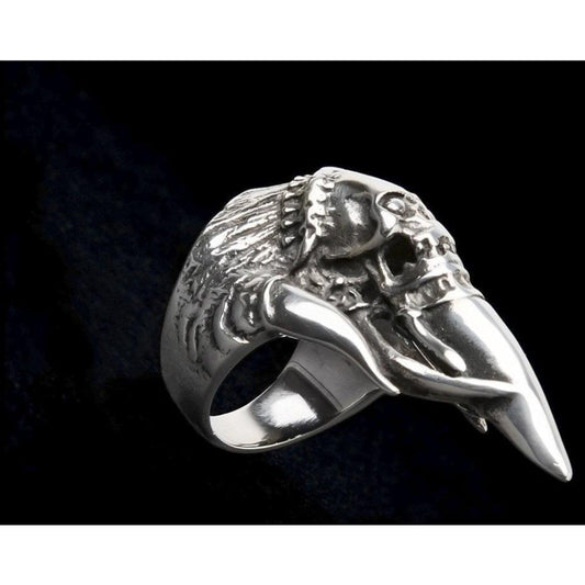 Anillo de autodefensa de acero inoxidable con calavera y garra