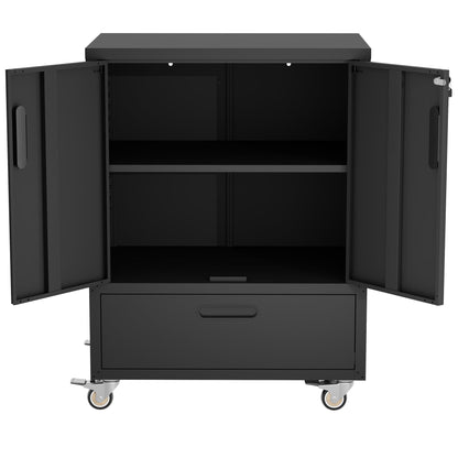 【USA】Tattoo Tool Cart with Wheels & Drawer – Heavy-Duty Rolling Trolley for Tattoo Studio