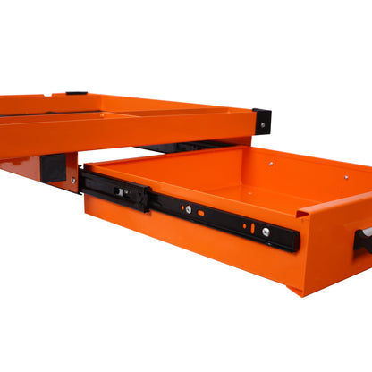 【USA】Adjustable Steel Tray with Drawer and Casters orange