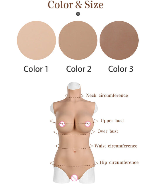 Full-Body Silicone Bodysuit with Breast Forms