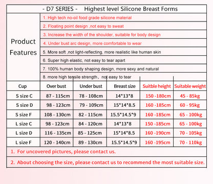 Oil-Free Silicone Breastplate — C–E Cup, Two Lengths