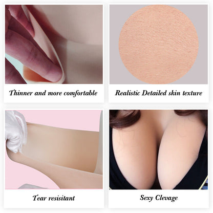 Versatile Silicone Breastplate — A–H Cup, Two Necklines