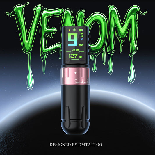 Adjustable Stroke Wireless Tattoo Machine Pen – 2300mAh Battery with Large Color Display