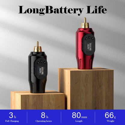 Portable OLED Wireless Tattoo Power Supply – 2000mAh Mini RCA Battery for Tattoo Pen