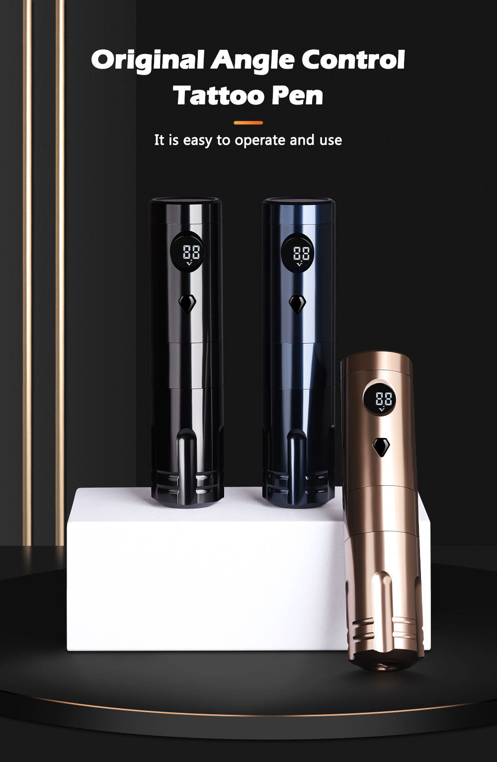 Wireless Tattoo Pen Kit with Integrated Cartridge Needle