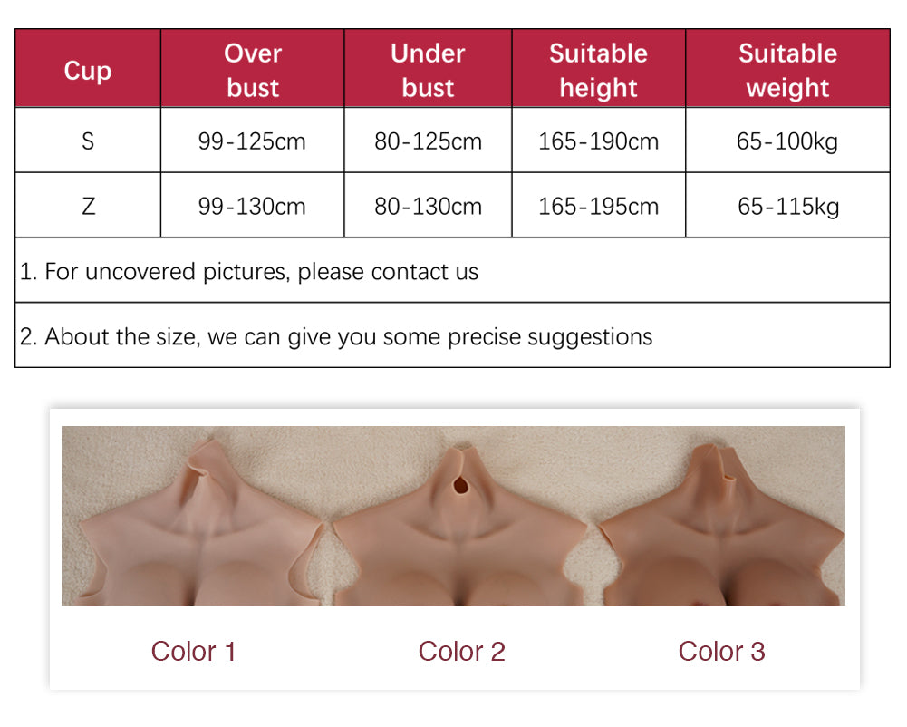 Veined Extra-Large Silicone Breastplate — S & Z Cup
