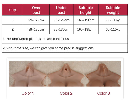 Veined Extra-Large Silicone Breastplate — S & Z Cup