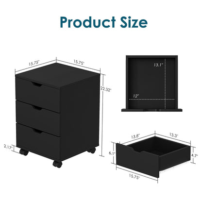 【USA】Rolling Tattoo Supply Cabinet, 3-Drawer Locking Casters (Black)