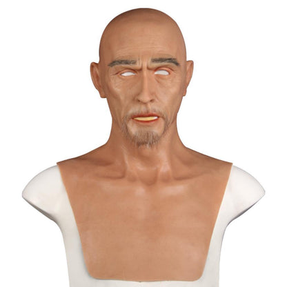 Realistic Male Full-Head Silicone Character Hood
