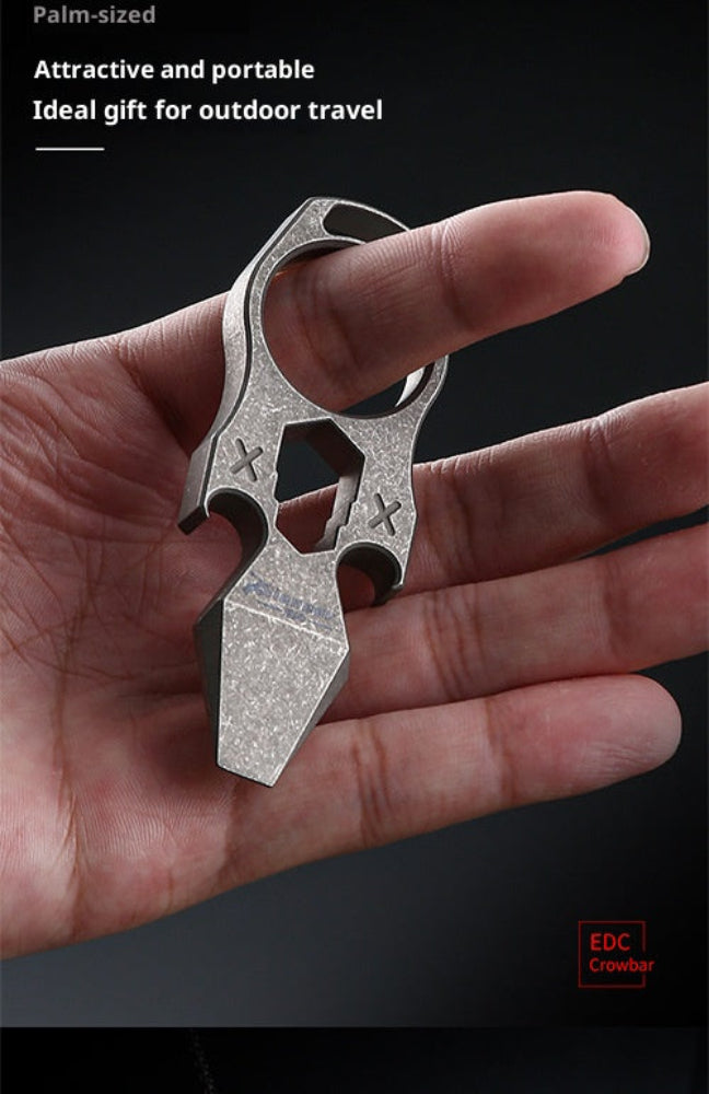 EDC Multi-Tool Self-Defense Keychain - Titanium Alloy with Brass Knuckle