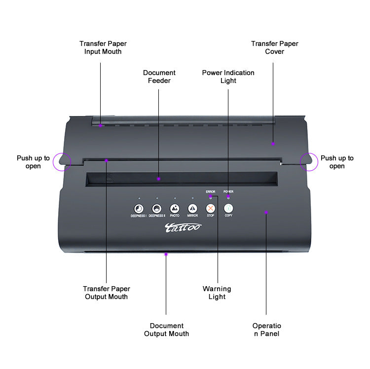 MT200 Tattoo Transfer Machine – Upgraded Thermal Stencil Printer & Copier for Tattoo Design Transfer