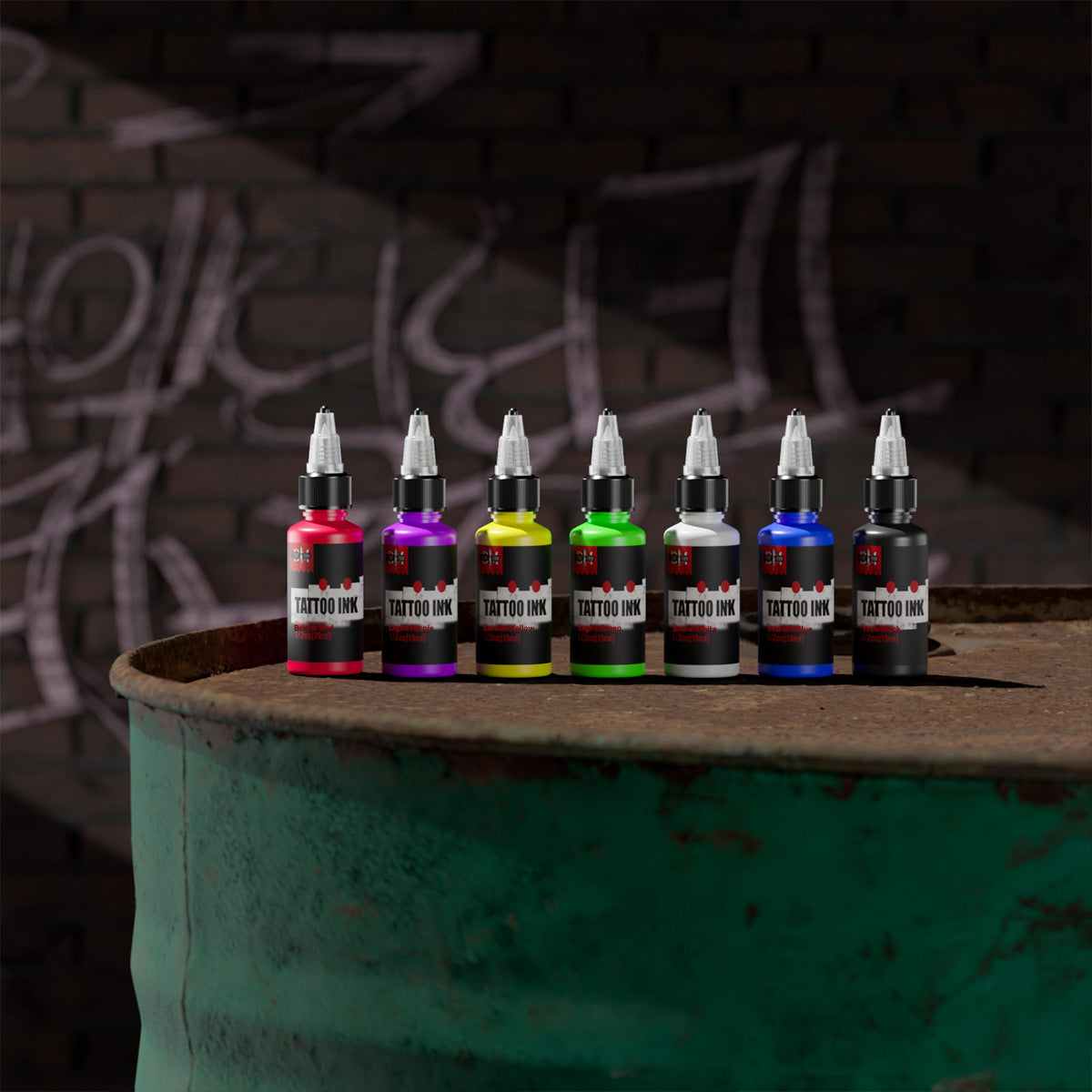 15ML Tattoo Ink Set – 7 Classic Colors
