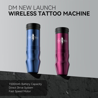 Complete Tattoo Pen Kit with Digital Display – 1500mAh Wireless Battery Tattoo Machine