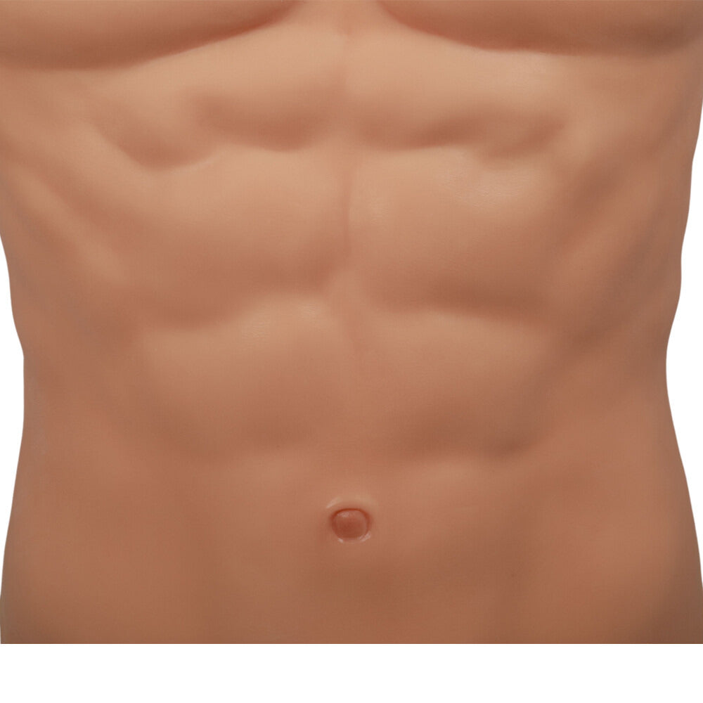 Round-Neck Silicone Muscle Chest Suit — S–L